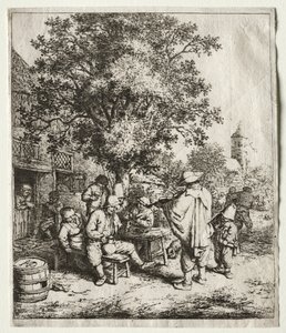 Spelmannen och snurren. av Adriaen Jansz. van Ostade