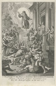 H. Franciscus van Paola geneest de zieken St. Francis de Paula, grundare av Mindreorden (titel på objekt)