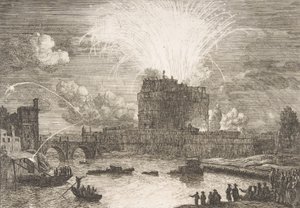 Fyrverkerier i Rom över Castel Sant