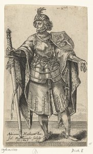 Porträtt av Dirk I, greve av Holland - Grevar och grevinnor av Holland (serietitel) av Adriaen Matham