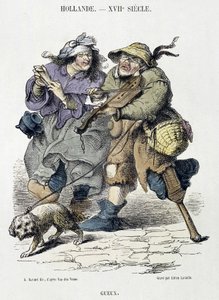 Gueux spelar gatumusik, Holland, XVII-talet. av Adriaen Pietersz van de (after) Venne