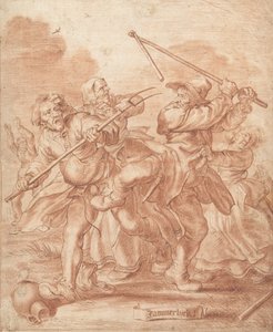 Bönder i strid, 1600-62 (krita på papper)