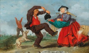 Illustration av ett nederländskt ordspråk, 1627.