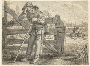 The Crazed Amour of Fat Leendert och Lijsje Teunis, med Joncker Maerten av Adriaen Pietersz van de Venne