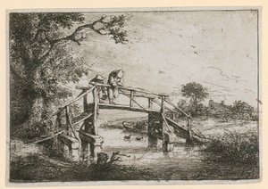 Fiskare på bron av Adriaen van Ostade
