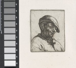 Byst av en leende bonde av Adriaen van Ostade