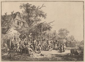 Dansa under spaljén av Adriaen van Ostade