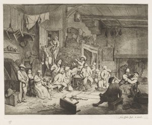 Dans på värdshuset av Adriaen van Ostade