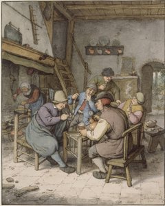 Fem bönder i samtal av Adriaen van Ostade
