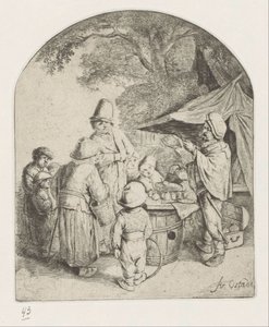 Quack säljer sina varor av Adriaen van Ostade