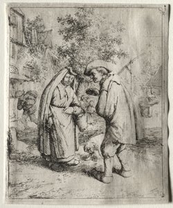 Man samtalar med en kvinna av Adriaen van Ostade