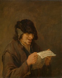 Man som läser en tidning av Adriaen van Ostade
