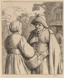 Man och kvinna samtalar av Adriaen van Ostade