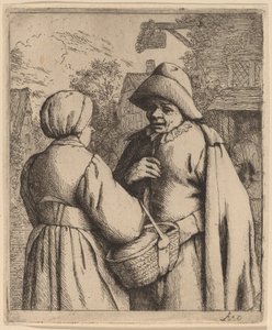 Man och kvinna samtalar av Adriaen van Ostade