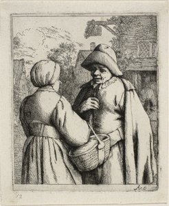 Man och kvinna samtalar av Adriaen van Ostade