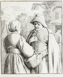 Man och kvinna i samtal av Adriaen van Ostade