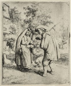 Man och kvinna pratar av Adriaen van Ostade