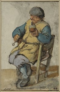 Sittande bonde med ett glas öl av Adriaen van Ostade