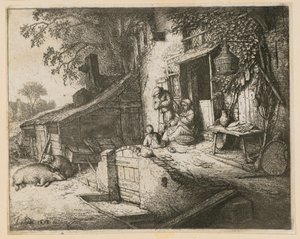 Spinnerska av Adriaen van Ostade