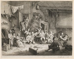 Dans på värdshuset av Adriaen van Ostade