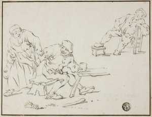 Taverna scen av Adriaen van Ostade