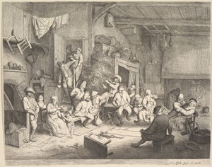 Dansen på värdshuset av Adriaen van Ostade
