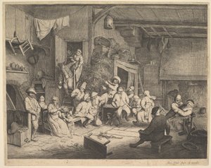 Dansen på värdshuset av Adriaen van Ostade