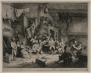 Dansen i värdshuset av Adriaen van Ostade