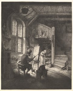 Målaren i sin ateljé av Adriaen van Ostade