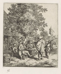 Spelman och en ung lirvändare av Adriaen van Ostade