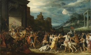 Les Horace enrent dans Rome - The Horatii Entering Rome, av Stalbemt, Adriaen, van (1580-1662). Olja på trä. Mått: 67x109 cm. Nationalmuseum Stockholm