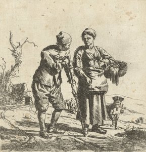 Bonde och hans fru i samtal av Adriaen van de Velde