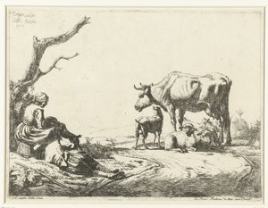 Herde och herdinna med boskap av Adriaen van de Velde