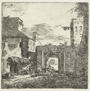 Värdshus vid stadsporten, 1653 av Adriaen van de Velde
