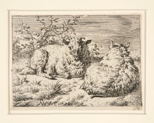 De två fåren av Adriaen van de Velde