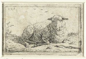 Liggande får av Adriaen van de Velde