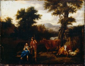 Bönder och boskap av Adriaen van de Velde