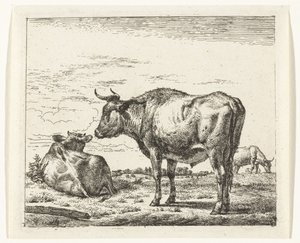 stående tjur Olika djur (serietitel) av Adriaen van de Velde