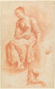 Sittande flicka av Adriaen van de Velde