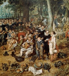 Allegori över vapenvilan 1609 mellan Nederländerna och Spanien, detalj, 1600-talet
