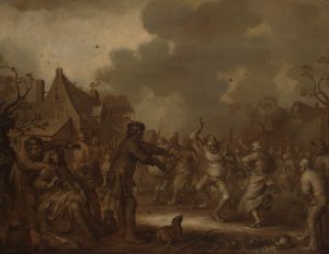 Bönder som dansar av Adriaen van de Venne