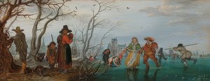 Vinter (nöje på isen). 1625 av Adriaen van de Venne