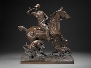 Gone Away - A Hunting Group, ca 1887 (brons) av Adrian Jones