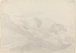 Sabine Hills och Rocca Santo Stefano sett från Civitella av Adrian Ludwig Richter