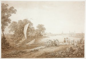 Utsikt över Dresden från Pieschen