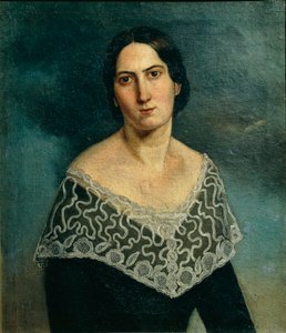 Porträtt av Mrs. Bonini Gardi (olja på duk) av Adriano Baldini