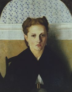 Porträtt av konstnärens fru (olja på duk)