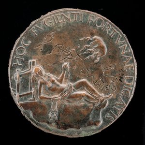 Kvinnlig figur som håller ett träns [omvänd], troligen efter 1502.