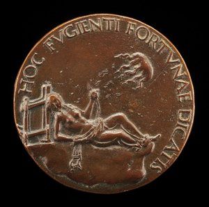 Kvinnlig figur som håller ett träns [omvänd], troligen efter 1502.