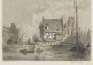 Ansikte i Brygge av Adrianus Eversen (signed by artist)